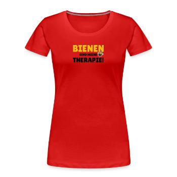 Bienen sind meine Therapie - Frauen Premium Bio T-Shirt - Rot - Vorne - Mia (176cm)