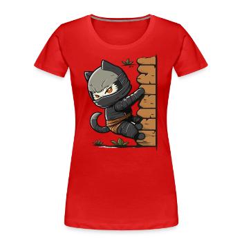 Le Vengeur Félin - T-shirt bio Premium Femme - rouge - Devant - Mia (176cm)