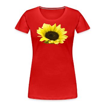 Sonnenblume - Frauen Premium Bio T-Shirt - Rot - Vorne - Mia (176cm)