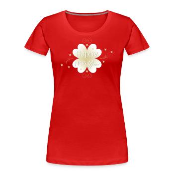 New Year - Frauen Premium Bio T-Shirt - Rot - Vorne - Mia (176cm)