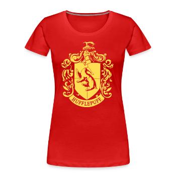 Harry Potter Emblème Hufflepuff - T-shirt bio Premium Femme - rouge - Devant - Mia (176cm)
