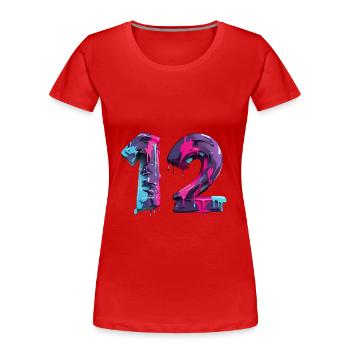 NR. 12 NUMMER 12 COOL 12. GEBURTSTAG - Frauen Premium Bio T-Shirt - Rot - Vorne - Mia (176cm)