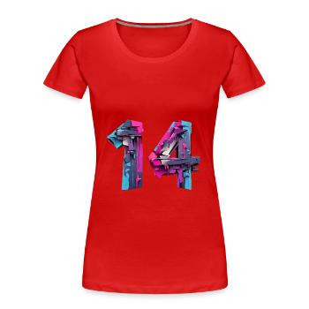 NR. 14 NUMMER 14 COOL 14. GEBURTSTAG - Frauen Premium Bio T-Shirt - Rot - Vorne - Mia (176cm)