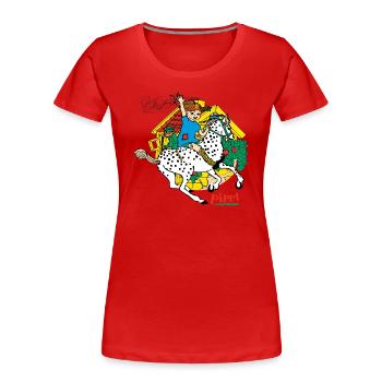 Fifi Brindacier Monsieur Nilsson Et Petit Oncle - T-shirt bio Premium Femme - rouge - Devant - Mia (176cm)