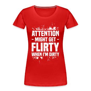 Mud Run - Frauen Premium Bio T-Shirt - Rot - Vorne - Mia (176cm)