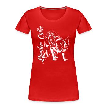 BORDER COLLIE Herding Dog Herding Dogs Wilsigns Agiltiy - Women's Premium Organic T-Shirt - red - Front - Mia (176cm)