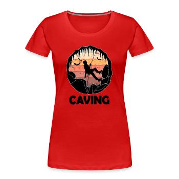 Spéléologie - Cave Explorer Spéléologie - T-shirt bio Premium Femme - rouge - Devant - Mia (176cm)