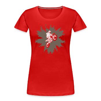 Love is Nature Motocross - Frauen Premium Bio T-Shirt - Rot - Vorne - Mia (176cm)
