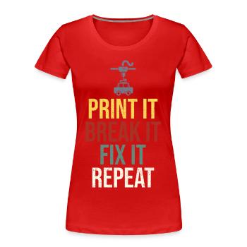 3D Printer 3D Printing - Women's Premium Organic T-Shirt - red - Front - Mia (176cm)