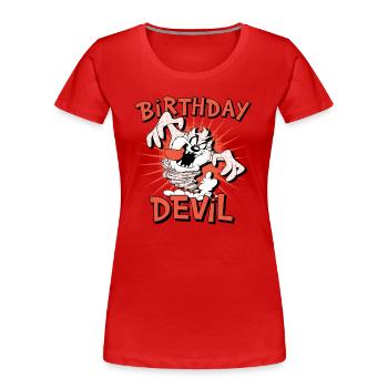 Looney Tunes Birthday Devil Taz - Women's Premium Organic T-Shirt - red - Front - Mia (176cm)