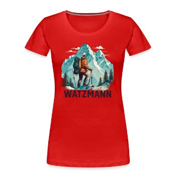 Randonnée pédestre sur le sentier Watzmann - T-shirt bio Premium Femme - rouge - Devant - Mia (176cm)