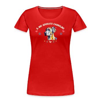 Mon toutou d'amour GR2 WE - T-shirt bio Premium Femme - rouge - Devant - Mia (176cm)