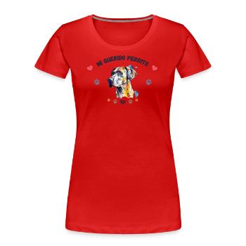 Mon toutou d'amour GR2 BLK - T-shirt bio Premium Femme - rouge - Devant - Mia (176cm)