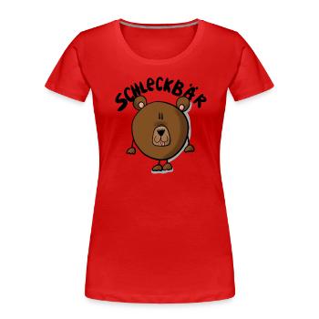 Bär Schleckbär - Frauen Premium Bio T-Shirt - Rot - Vorne - Mia (176cm)
