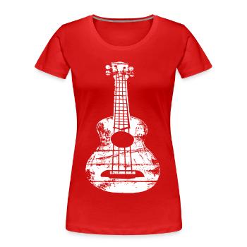Croquis de ukulélé - T-shirt bio Premium Femme - rouge - Devant - Mia (176cm)