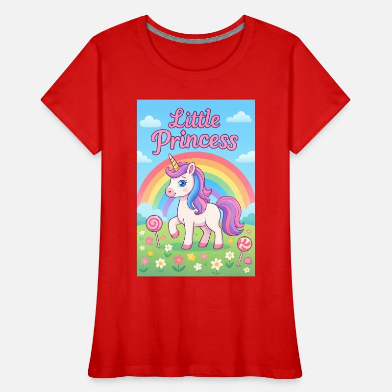 Kleines Regenbogen-Einhorn Frauen Premium Bio T-Shirt