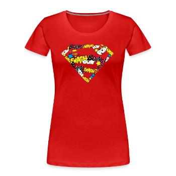 DC Comics Superman Logo Bande Dessinée - T-shirt bio Premium Femme - rouge - Devant - Mia (176cm)