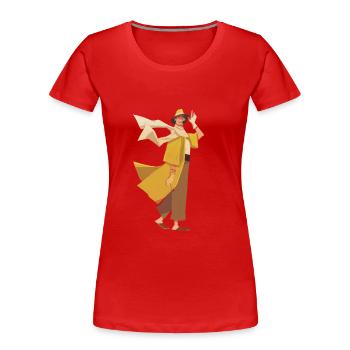 Personnage yellow - T-shirt bio Premium Femme - rouge - Devant - Mia (176cm)