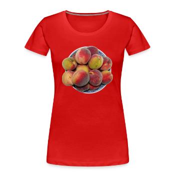 veggie Veggie pêche pêche fruits13 - T-shirt bio Premium Femme - rouge - Devant - Mia (176cm)