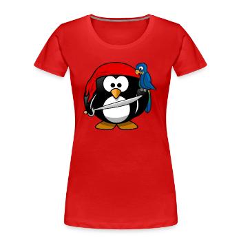 Pirate penguin - Women's Premium Organic T-Shirt - red - Front - Mia (176cm)