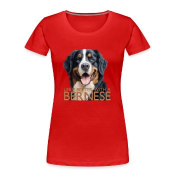 Bouvier bernois - T-shirt bio Premium Femme - rouge - Devant - Mia (176cm)