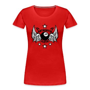 8 ball pool player authentic black 11 - Women's Premium Organic T-Shirt - red - Front - Mia (176cm)