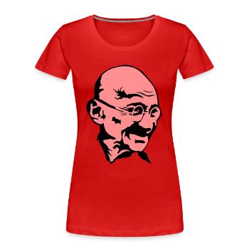 Mahatma Gandhi politischen Führer Gesicht - Frauen Premium Bio T-Shirt - Rot - Vorne - Mia (176cm)
