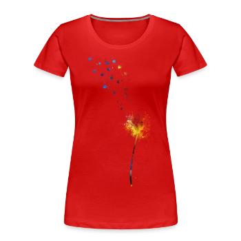 dandelion - Women's Premium Organic T-Shirt - red - Front - Mia (176cm)