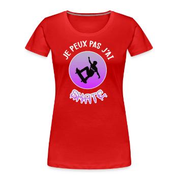 T-shirt Pour Les Fans De Skate - T-shirt bio Premium Femme - rouge - Devant - Mia (176cm)