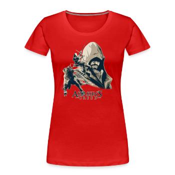Assassin's Creed Ezio Auditore Da Firenze - T-shirt bio Premium Femme - rouge - Devant - Mia (176cm)