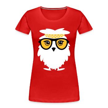 wise owl - T-shirt bio Premium Femme - rouge - Devant - Mia (176cm)