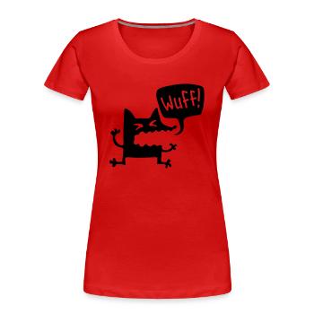 trame - Chien - T-shirt bio Premium Femme - rouge - Devant - Mia (176cm)