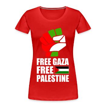 Free gaza Free palestine - Women's Premium Organic T-Shirt - red - Front - Mia (176cm)