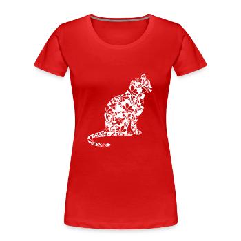 Katze Miezekatze Kätzchen Miau Geschenk - Frauen Premium Bio T-Shirt - Rot - Vorne - Mia (176cm)