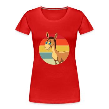 Esel, Esel Maultier, süßer Esel - Frauen Premium Bio T-Shirt - Rot - Vorne - Mia (176cm)