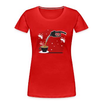 Station-service, boutique de café de station-service, Diesel, - T-shirt bio Premium Femme - rouge - Devant - Mia (176cm)
