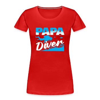 Équipement de plongée vintage American Scuba Papa - T-shirt bio Premium Femme - rouge - Devant - Mia (176cm)