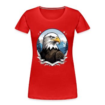 Weißkopfseeadler - Frauen Premium Bio T-Shirt - Rot - Vorne - Mia (176cm)