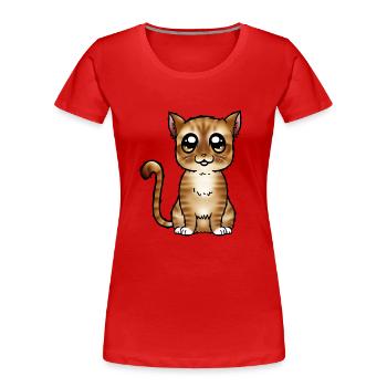 Européen - Roux et blanc - T-shirt bio Premium Femme - rouge - Devant - Mia (176cm)