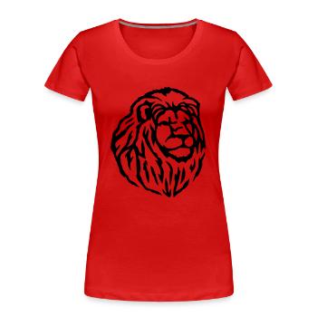 loewe - Frauen Premium Bio T-Shirt - Rot - Vorne - Mia (176cm)