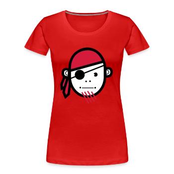 Pirat | Piraten | Seeräuber | Freibeuter | Seemann - Frauen Premium Bio T-Shirt - Rot - Vorne - Mia (176cm)
