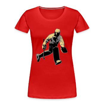 Torwart - Frauen Premium Bio T-Shirt - Rot - Vorne - Mia (176cm)