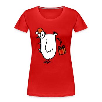 christmas chick crazy chicken - Women's Premium Organic T-Shirt - red - Front - Mia (176cm)