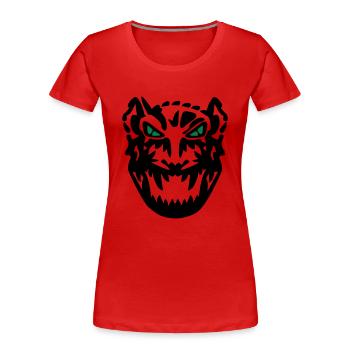 tiger_ear_vec_2 fr - T-shirt bio Premium Femme - rouge - Devant - Mia (176cm)