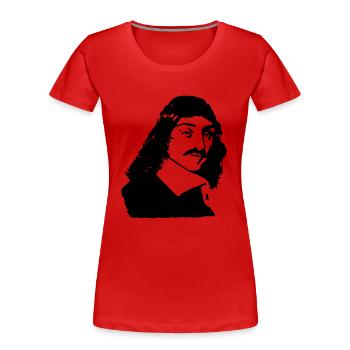French philosopher Descartes bust drawing - Women's Premium Organic T-Shirt - red - Front - Mia (176cm)