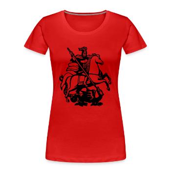 chevalier saint Georges terrassant le dragon - T-shirt bio Premium Femme - rouge - Devant - Mia (176cm)