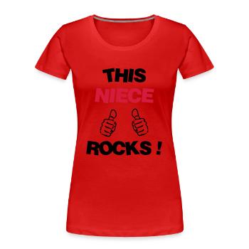 Niece Nichte Nièce Baby Bébé Family - Women's Premium Organic T-Shirt - red - Front - Mia (176cm)