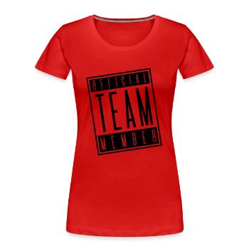 team member official - Frauen Premium Bio T-Shirt - Rot - Vorne - Mia (176cm)