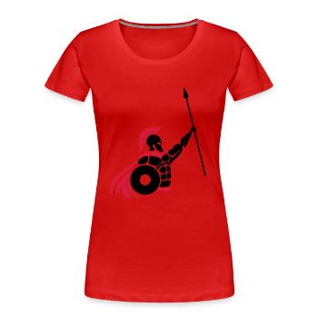 spartaner_01 - Frauen Premium Bio T-Shirt - Rot - Vorne - Mia (176cm)