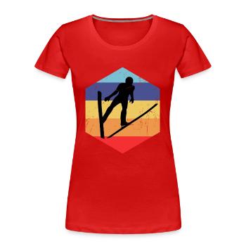 Skispringer Skispringen Wintersport Skifliegen Män - Frauen Premium Bio T-Shirt - Rot - Vorne - Mia (176cm)